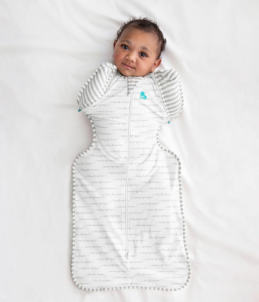 Love to Dream Swaddle Up Transition Swaddle, Patented Zip-Off Wings, Gently Help Baby Transition from Being Swaddled to Arms Free When Showing Signs of Rolling, 1.0 TOG, 13-19 lbs, Gray