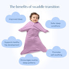 SleepingBaby Zipadee-Zip Transition Swaddle - Cozy Baby Swaddle Blanket with Zipper Convenience - Roomy Wearable Blanket for Easy Diaper Changes - Classic Lavender, Medium (6-12 Month) - 2 Pack