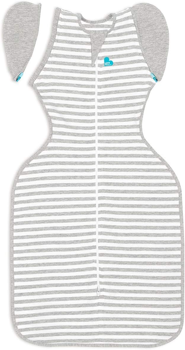 Love to Dream Swaddle Up Transition Swaddle, Patented Zip-Off Wings, Gently Help Baby Transition from Being Swaddled to Arms Free When Showing Signs of Rolling, 1.0 TOG, 13-19 lbs, Gray