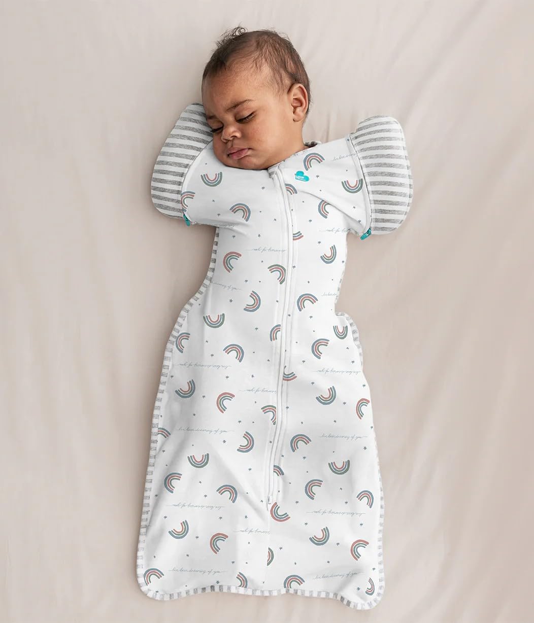 Love to Dream Swaddle Up Transition Swaddle, Patented Zip-Off Wings, Gently Help Baby Transition from Being Swaddled to Arms Free When Showing Signs of Rolling, 1.0 TOG, 13-19 lbs, Gray