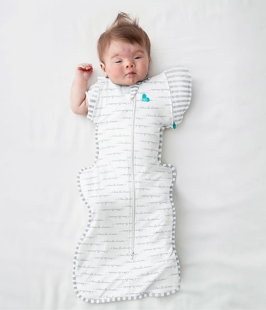 Love to Dream Swaddle Up Transition Swaddle, Patented Zip-Off Wings, Gently Help Baby Transition from Being Swaddled to Arms Free When Showing Signs of Rolling, 1.0 TOG, 13-19 lbs, Gray