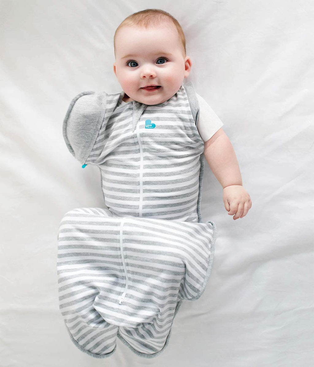 Love to Dream Swaddle Up Transition Swaddle, Patented Zip-Off Wings, Gently Help Baby Transition from Being Swaddled to Arms Free When Showing Signs of Rolling, 1.0 TOG, 13-19 lbs, Gray
