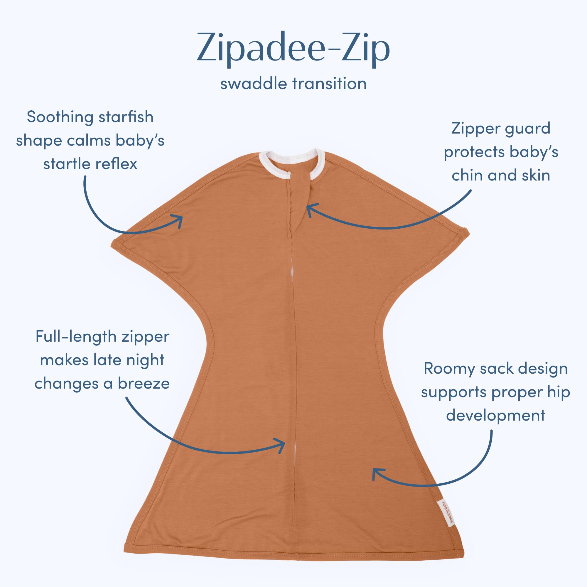 SleepingBaby Zipadee-Zip Transition Swaddle - Cozy Baby Swaddle Blanket with Zipper Convenience - Roomy Wearable Blanket for Easy Diaper Changes - Classic Lavender, Medium (6-12 Month) - 2 Pack