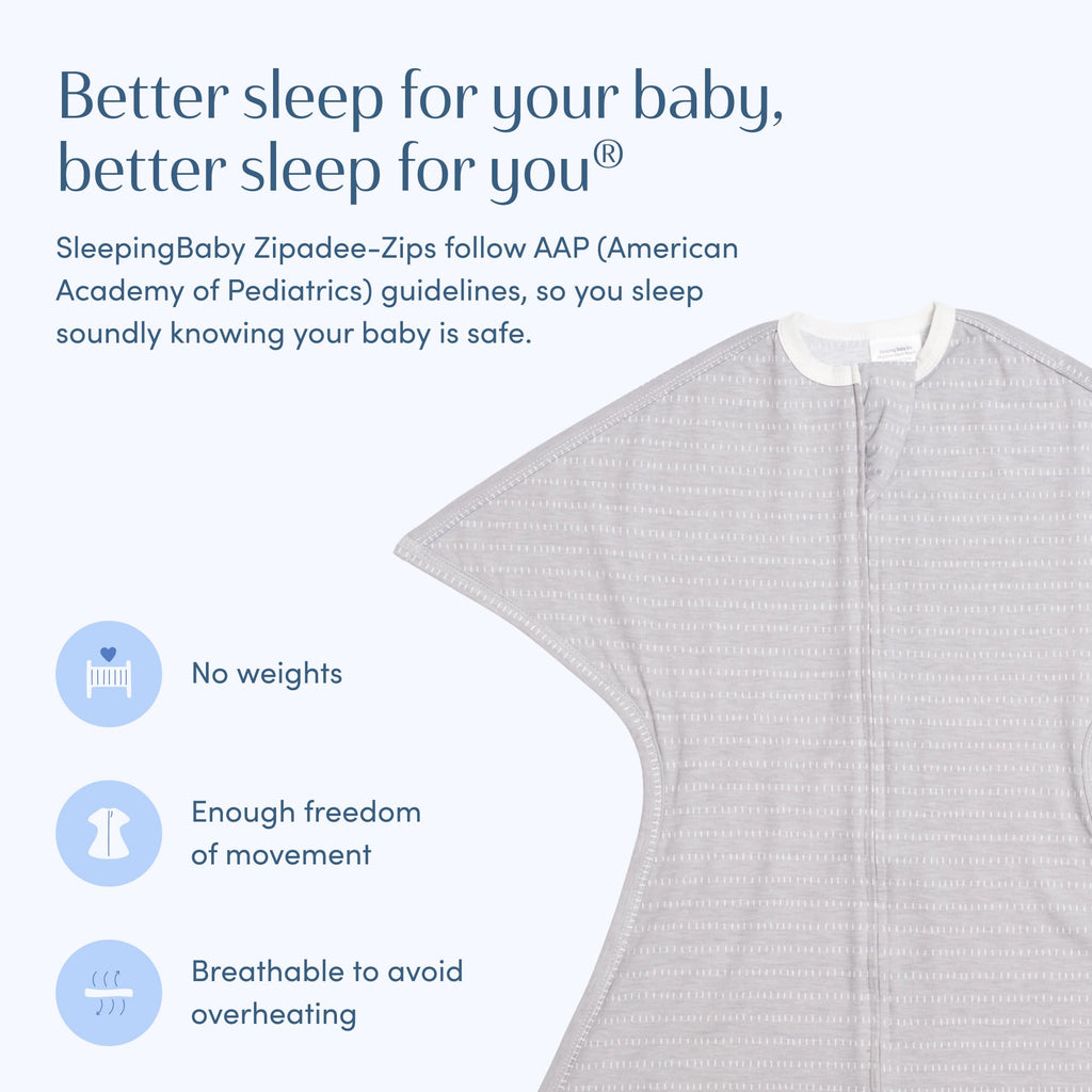 SleepingBaby Zipadee-Zip Transition Swaddle - Cozy Baby Swaddle Blanket with Zipper Convenience - Roomy Wearable Blanket for Easy Diaper Changes - Classic Lavender, Medium (6-12 Month) - 2 Pack