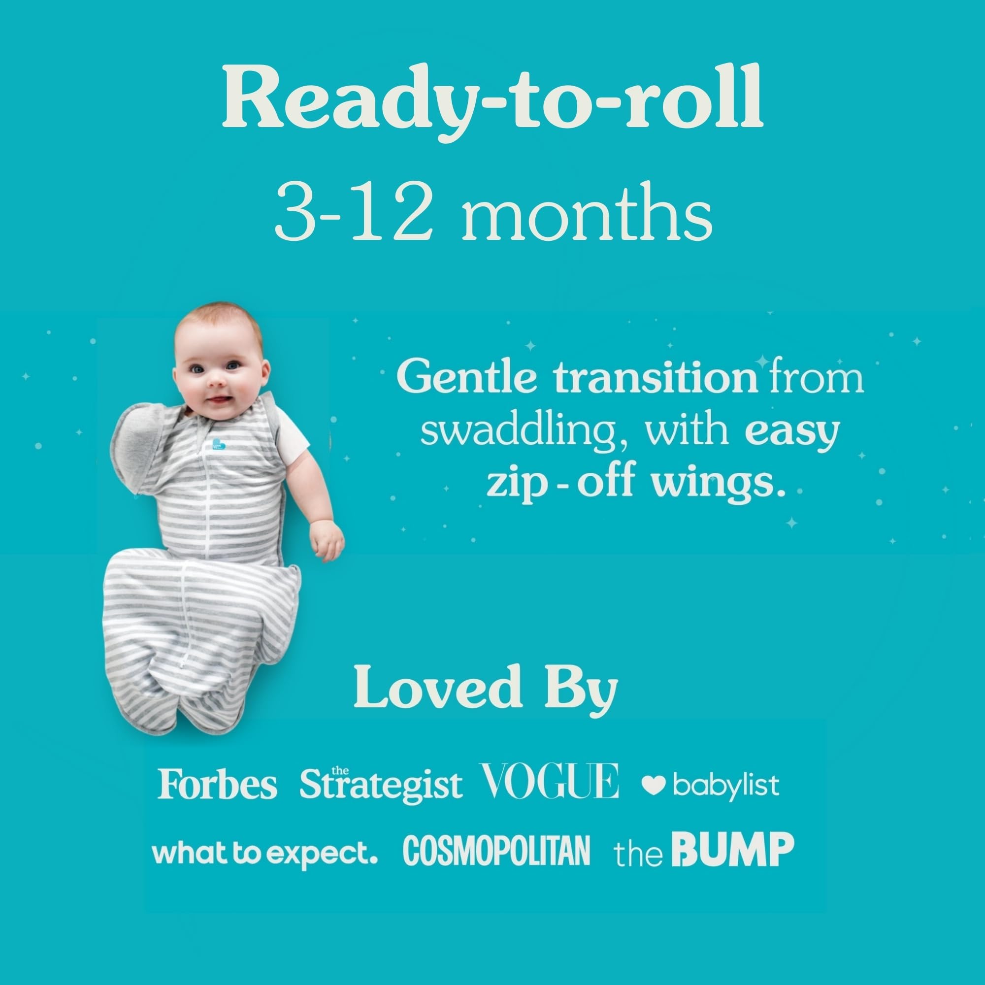 Love to Dream Swaddle Up Transition Swaddle, Patented Zip-Off Wings, Gently Help Baby Transition from Being Swaddled to Arms Free When Showing Signs of Rolling, 1.0 TOG, 13-19 lbs, Gray