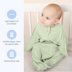 SleepingBaby Zipadee-Zip Transition Swaddle and Snuggle Strap Bundle - Roomy Baby Swaddle Blanket with Zipper Convenience and Wearable Blanket Accessory - Heather Zen Garden Green Zipadee-Zip M