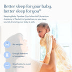 SleepingBaby Zipadee-Zip Transition Swaddle - Cozy Baby Swaddle Blanket with Zipper Convenience - Roomy Wearable Blanket for Easy Diaper Changes - Classic Lavender, Medium (6-12 Month) - 2 Pack
