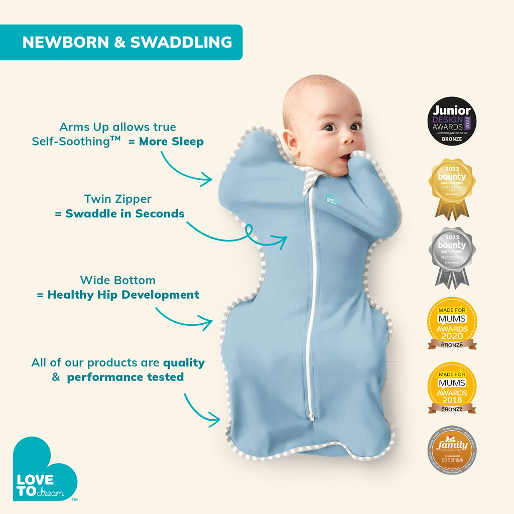 Love to Dream Swaddle Up Transition Swaddle, Patented Zip-Off Wings, Gently Help Baby Transition from Being Swaddled to Arms Free When Showing Signs of Rolling, 1.0 TOG, 13-19 lbs, Gray