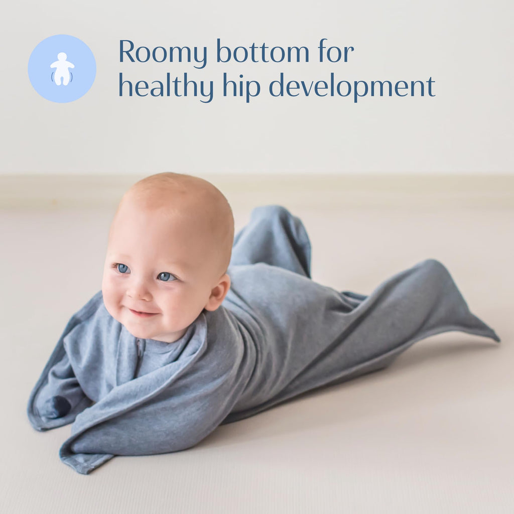 SleepingBaby Zipadee-Zip Transition Swaddle - Cozy Baby Swaddle Blanket with Zipper Convenience - Roomy Wearable Blanket for Easy Diaper Changes - Classic Lavender, Medium (6-12 Month) - 2 Pack