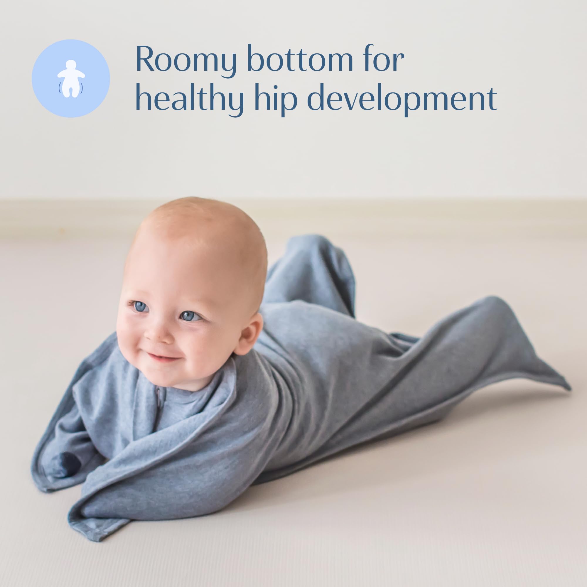 SleepingBaby Zipadee-Zip Transition Swaddle - Cozy Baby Swaddle Blanket with Zipper Convenience - Roomy Wearable Blanket for Easy Diaper Changes - Classic Lavender, Medium (6-12 Month) - 2 Pack