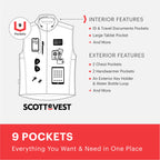 SCOTTeVEST 101 Vest for Women - 9 Hidden Pockets - Water Repellent for Travel & More
