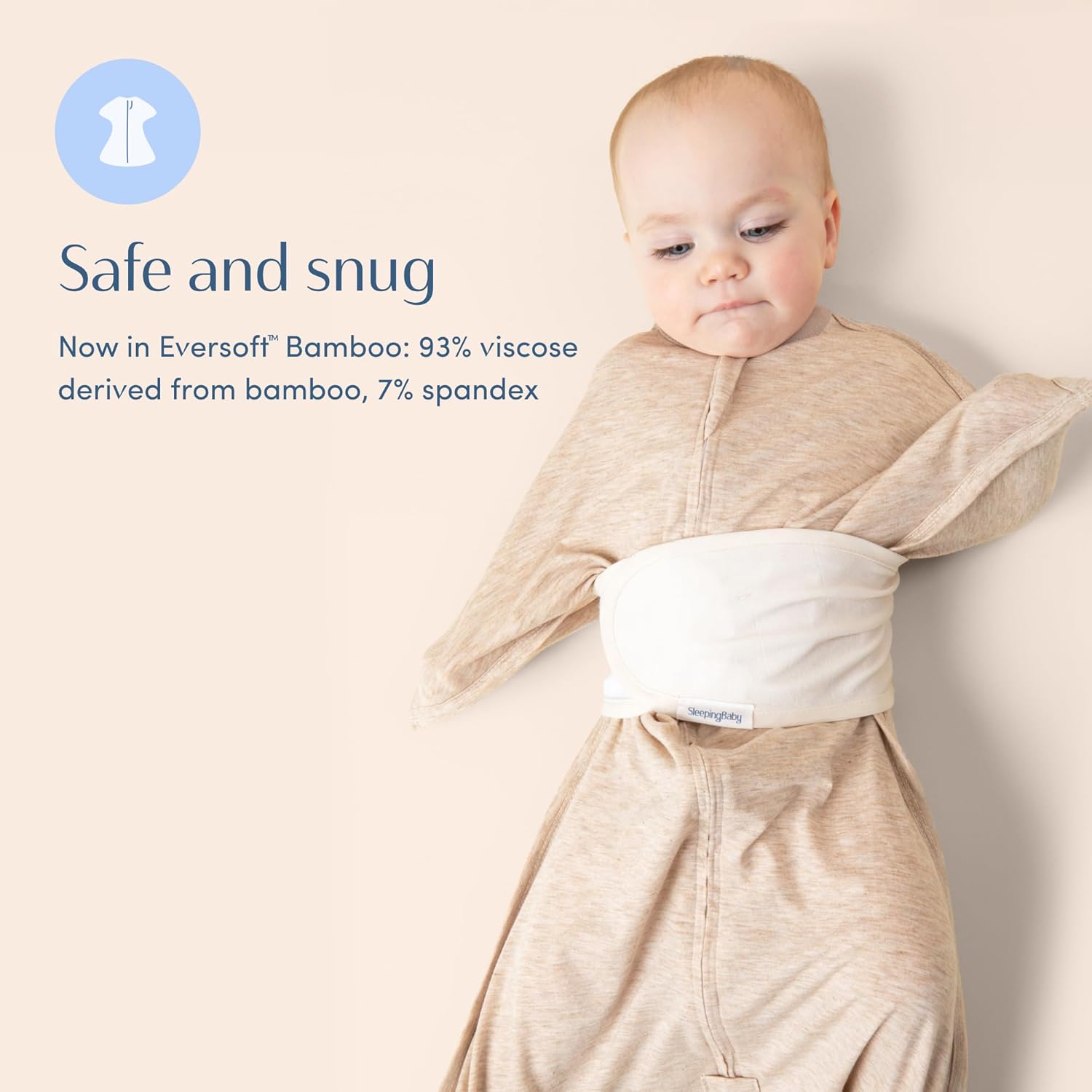 SleepingBaby Zipadee-Zip Transition Swaddle and Snuggle Strap Bundle - Roomy Baby Swaddle Blanket with Zipper Convenience and Wearable Blanket Accessory - Heather Zen Garden Green Zipadee-Zip M