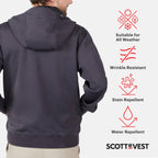 SCOTTeVEST Skubatu Hoodie for Men - 21 Hidden Pockets - Zip Up Sweatshirt for Travel & More