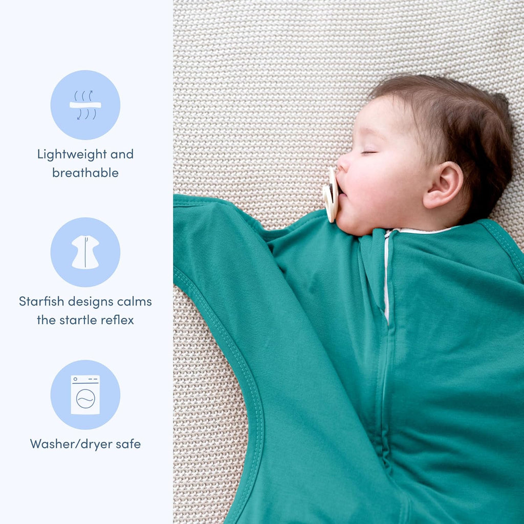SleepingBaby Zipadee-Zip Transition Swaddle - Cozy Baby Swaddle Blanket with Zipper Convenience - Roomy Wearable Blanket for Easy Diaper Changes - Classic Lavender, Medium (6-12 Month) - 2 Pack