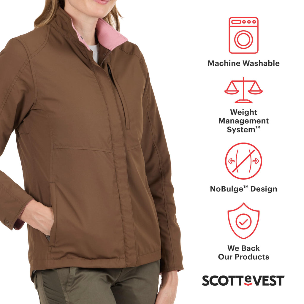 SCOTTeVEST Epic Travel Jacket for Women - 22 Hidden Pockets - Soft Shell Coat - Pickpocket Proof Clothing