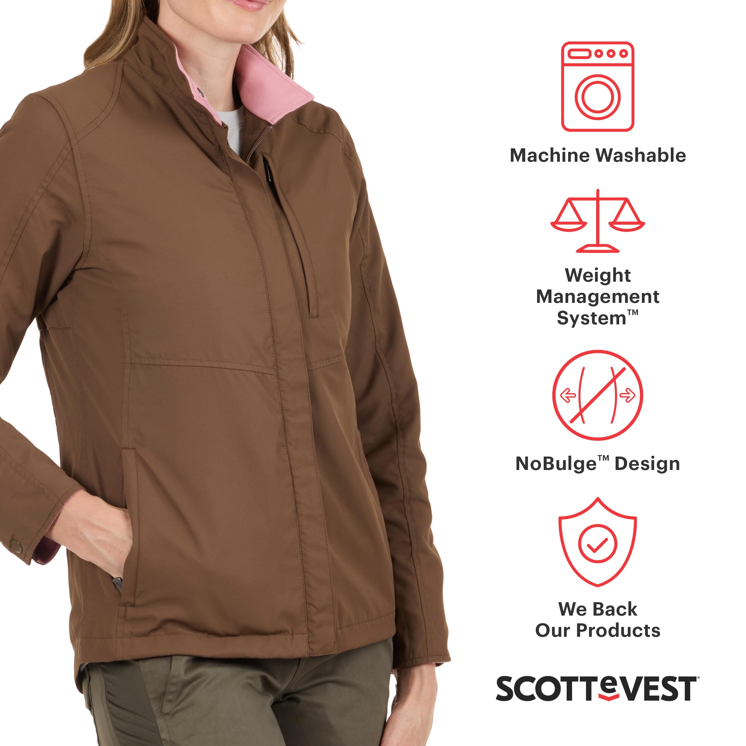 SCOTTeVEST Epic Travel Jacket for Women - 22 Hidden Pockets - Soft Shell Coat - Pickpocket Proof Clothing