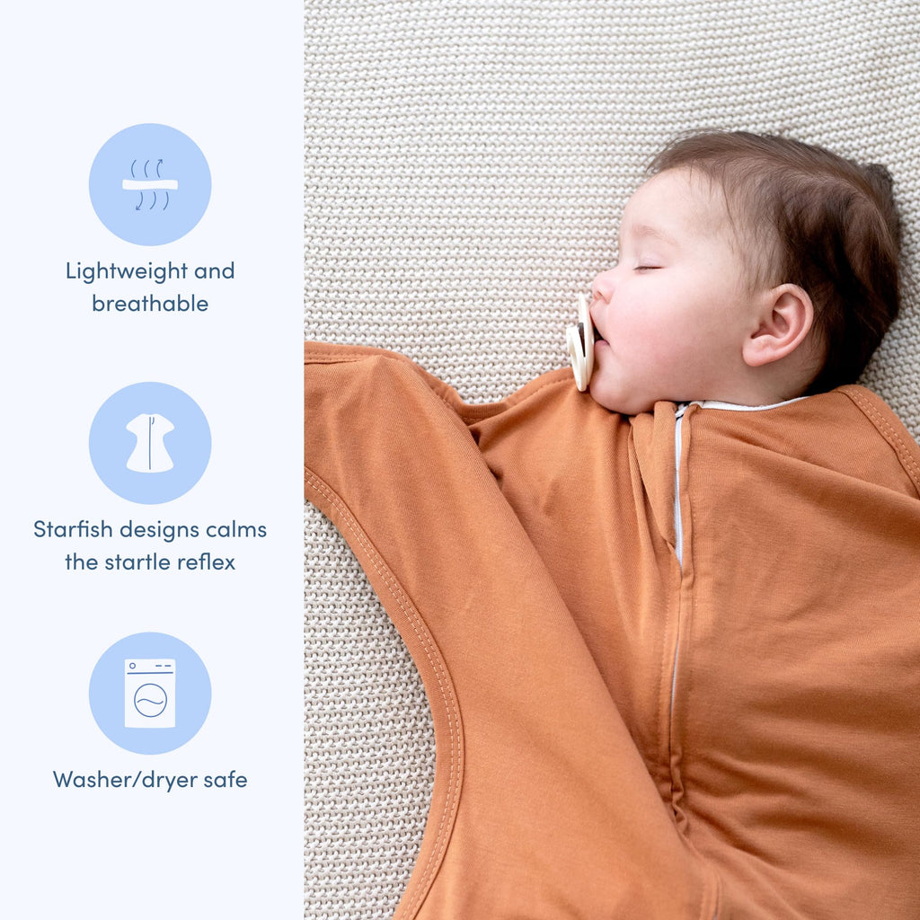 SleepingBaby Zipadee-Zip Transition Swaddle - Cozy Baby Swaddle Blanket with Zipper Convenience - Roomy Wearable Blanket for Easy Diaper Changes - Classic Lavender, Medium (6-12 Month) - 2 Pack