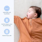 SleepingBaby Zipadee-Zip Transition Swaddle - Cozy Baby Swaddle Blanket with Zipper Convenience - Roomy Wearable Blanket for Easy Diaper Changes - Classic Lavender, Medium (6-12 Month) - 2 Pack