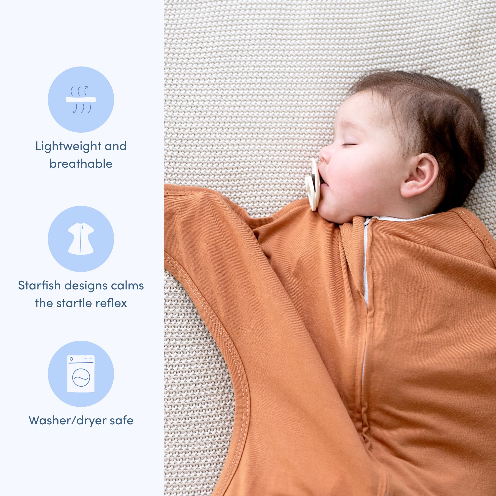 SleepingBaby Zipadee-Zip Transition Swaddle - Cozy Baby Swaddle Blanket with Zipper Convenience - Roomy Wearable Blanket for Easy Diaper Changes - Classic Lavender, Medium (6-12 Month) - 2 Pack