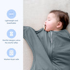 SleepingBaby Zipadee-Zip Transition Swaddle - Cozy Baby Swaddle Blanket with Zipper Convenience - Roomy Wearable Blanket for Easy Diaper Changes - Classic Lavender, Medium (6-12 Month) - 2 Pack