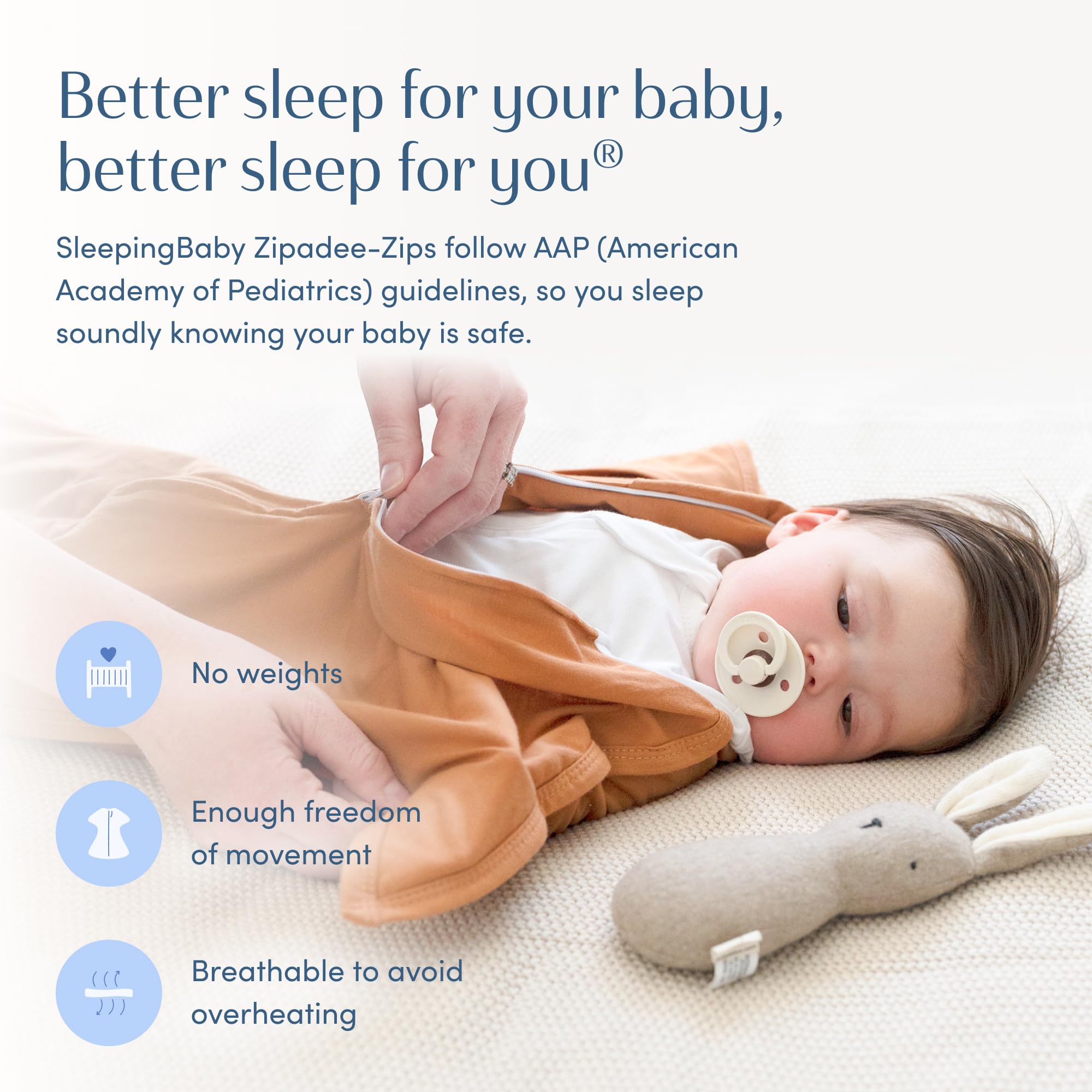 SleepingBaby Zipadee-Zip Transition Swaddle - Cozy Baby Swaddle Blanket with Zipper Convenience - Roomy Wearable Blanket for Easy Diaper Changes - Classic Lavender, Medium (6-12 Month) - 2 Pack