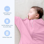 SleepingBaby Zipadee-Zip Transition Swaddle - Cozy Baby Swaddle Blanket with Zipper Convenience - Roomy Wearable Blanket for Easy Diaper Changes - Classic Lavender, Medium (6-12 Month) - 2 Pack