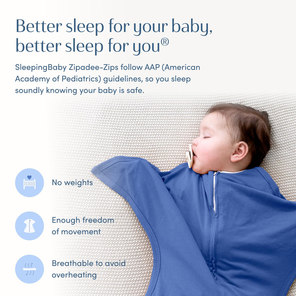 SleepingBaby Zipadee-Zip Transition Swaddle - Cozy Baby Swaddle Blanket with Zipper Convenience - Roomy Wearable Blanket for Easy Diaper Changes - Classic Lavender, Medium (6-12 Month) - 2 Pack