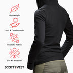 SCOTTeVEST Glow Hoodie for Women - 18 Hidden Pockets - Lightweight Zip Up Sweatshirt for Travel & More
