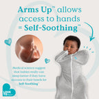 Love to Dream Swaddle Up Transition Swaddle, Patented Zip-Off Wings, Gently Help Baby Transition from Being Swaddled to Arms Free When Showing Signs of Rolling, 1.0 TOG, 13-19 lbs, Gray
