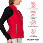 SCOTTeVEST 101 Vest for Women - 9 Hidden Pockets - Water Repellent for Travel & More