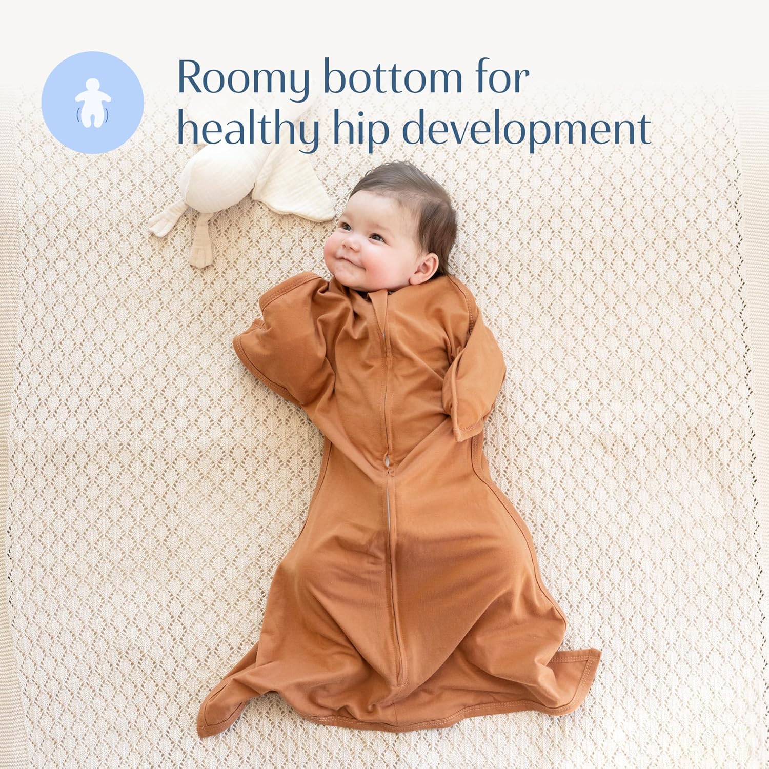 SleepingBaby Zipadee-Zip Transition Swaddle - Cozy Baby Swaddle Blanket with Zipper Convenience - Roomy Wearable Blanket for Easy Diaper Changes - Classic Lavender, Medium (6-12 Month) - 2 Pack