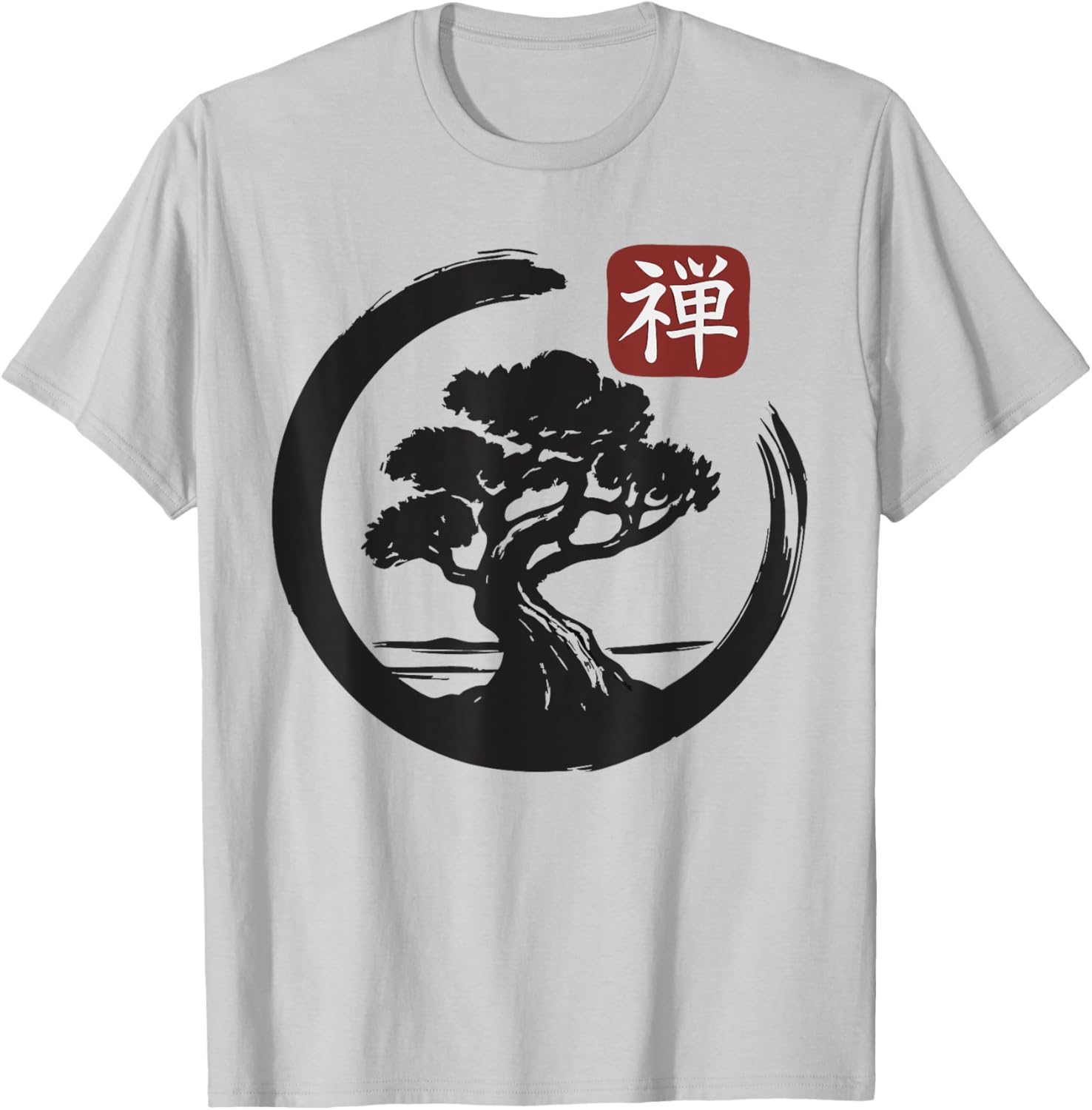 Bonsai Tree Zen Buddhist Enso Circle T-Shirt