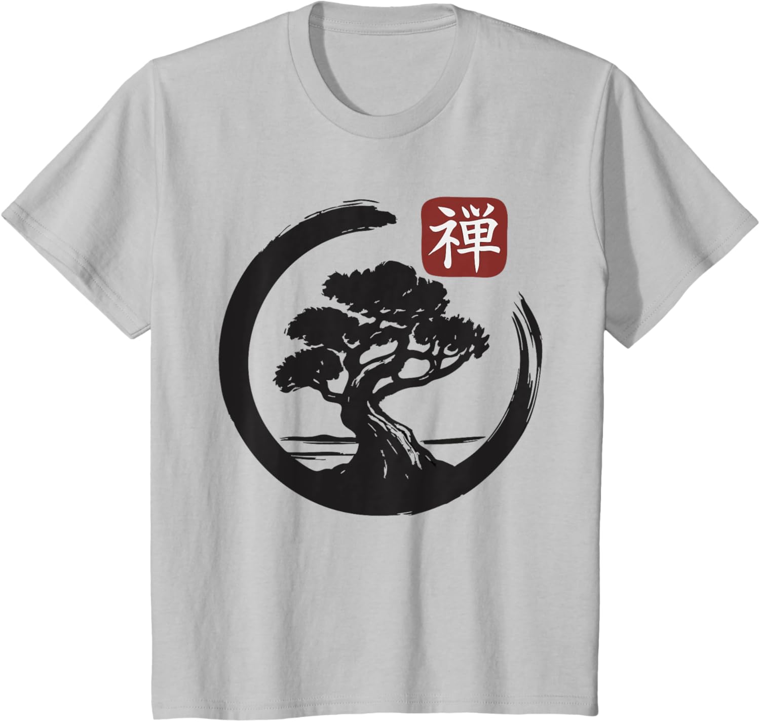 Bonsai Tree Zen Buddhist Enso Circle T-Shirt