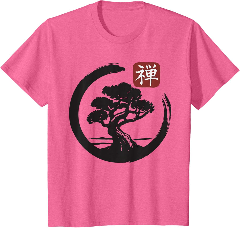 Bonsai Tree Zen Buddhist Enso Circle T-Shirt