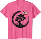 Bonsai Tree Zen Buddhist Enso Circle T-Shirt