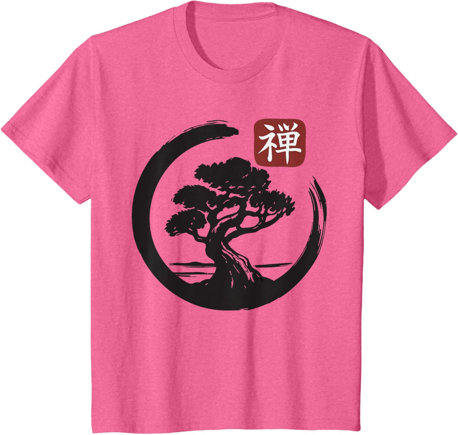 Bonsai Tree Zen Buddhist Enso Circle T-Shirt