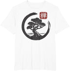 Bonsai Tree Zen Buddhist Enso Circle T-Shirt