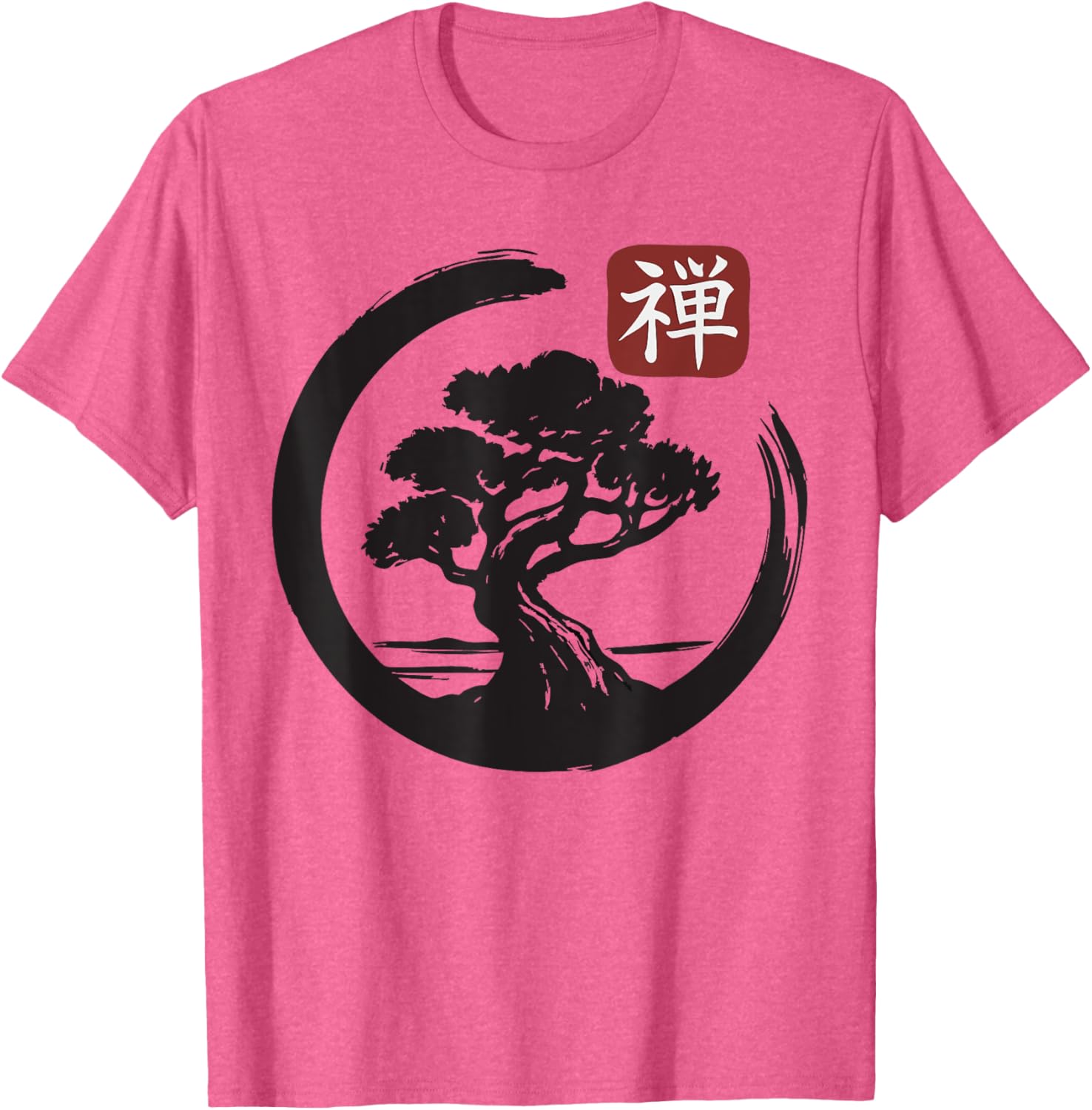 Bonsai Tree Zen Buddhist Enso Circle T-Shirt