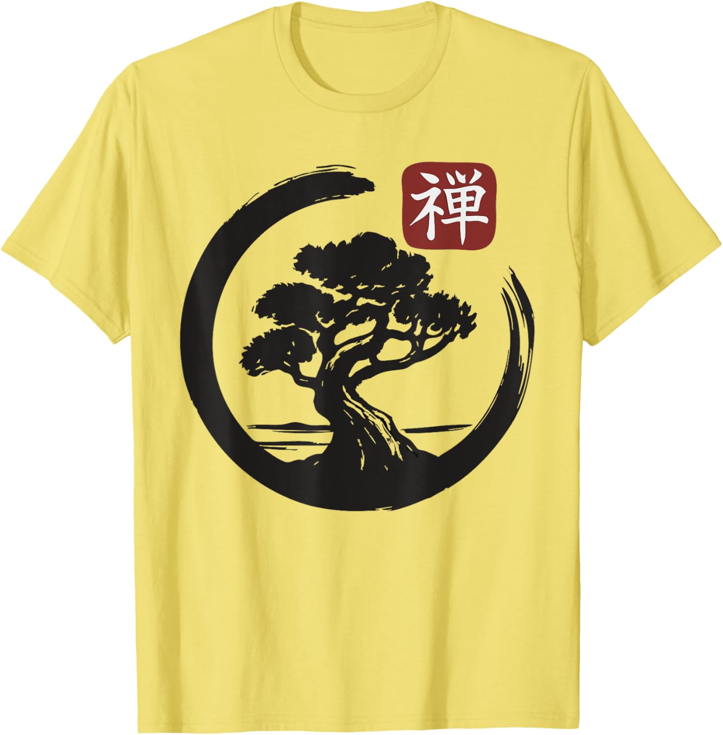 Bonsai Tree Zen Buddhist Enso Circle T-Shirt