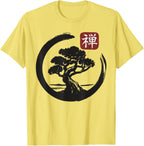 Bonsai Tree Zen Buddhist Enso Circle T-Shirt