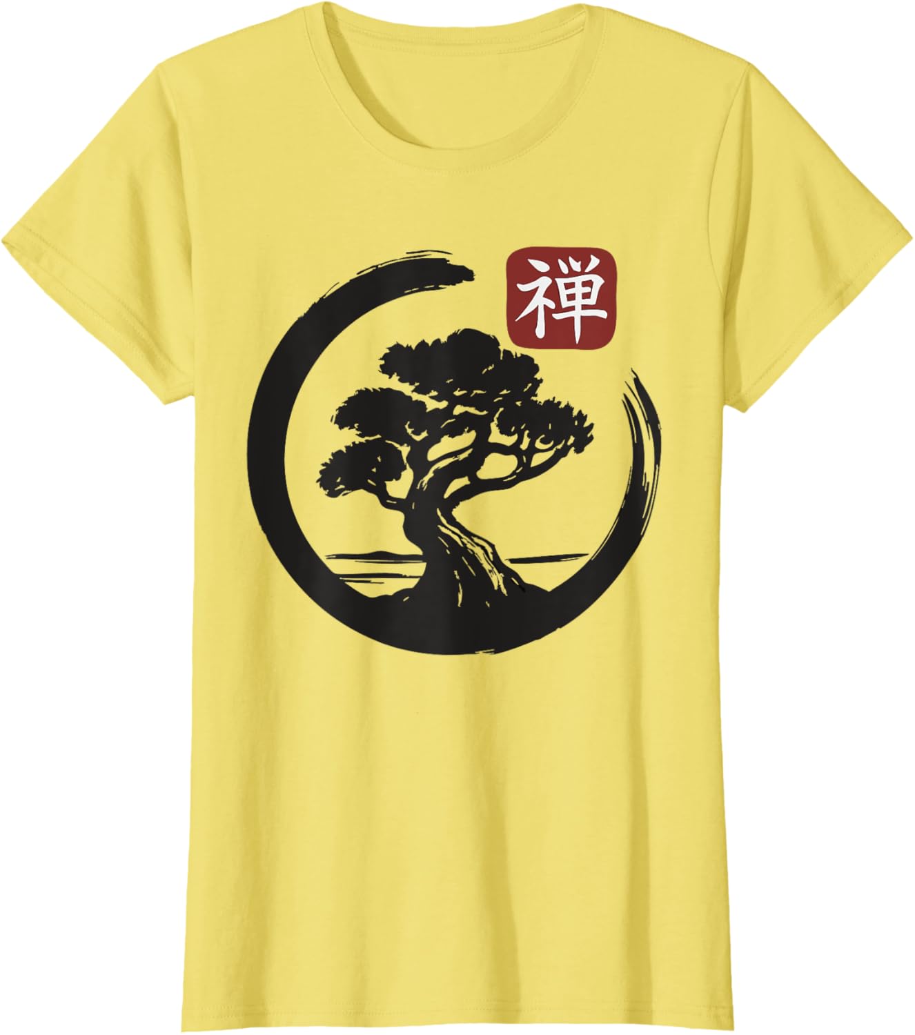 Bonsai Tree Zen Buddhist Enso Circle T-Shirt
