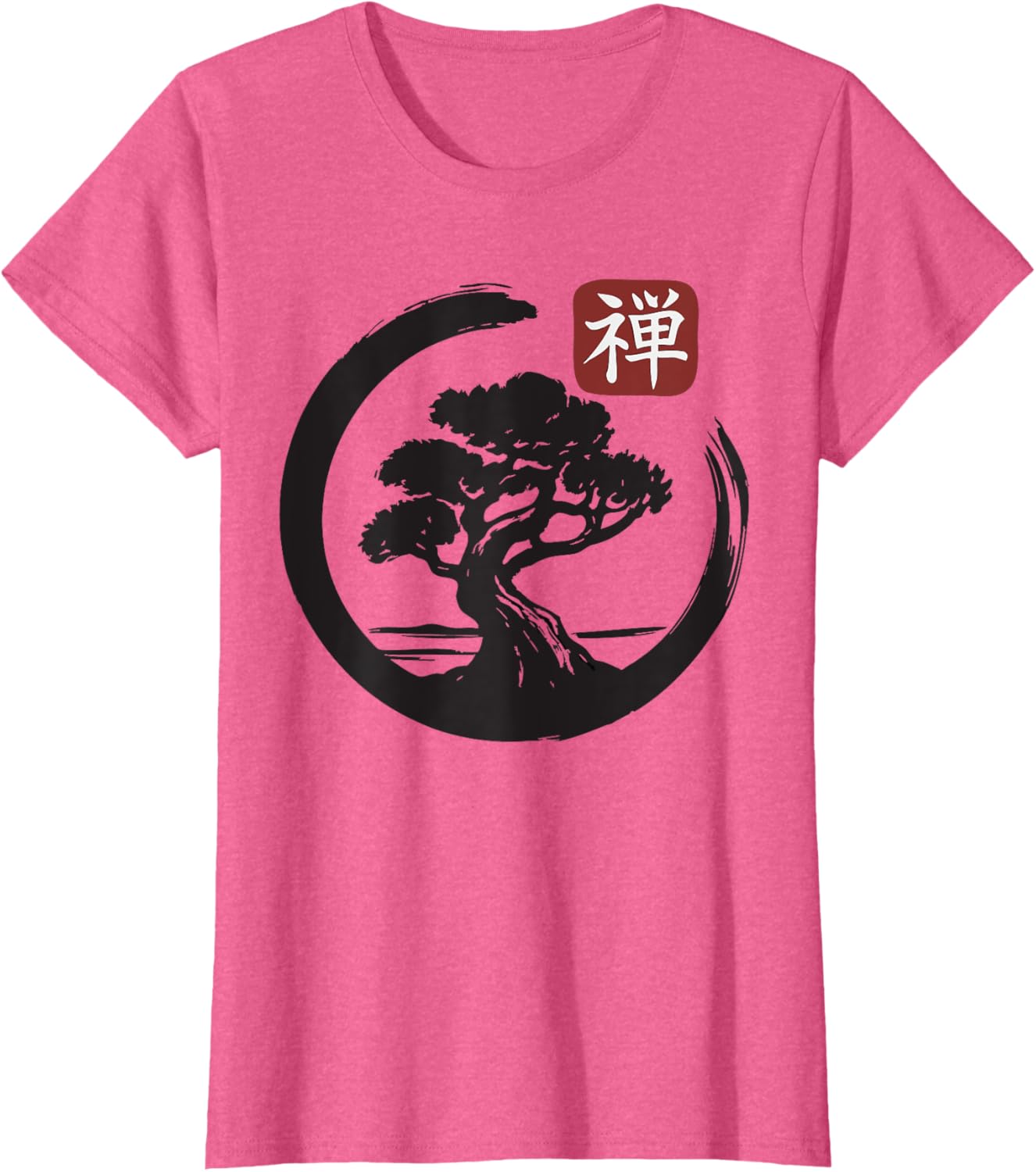 Bonsai Tree Zen Buddhist Enso Circle T-Shirt