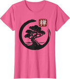 Bonsai Tree Zen Buddhist Enso Circle T-Shirt
