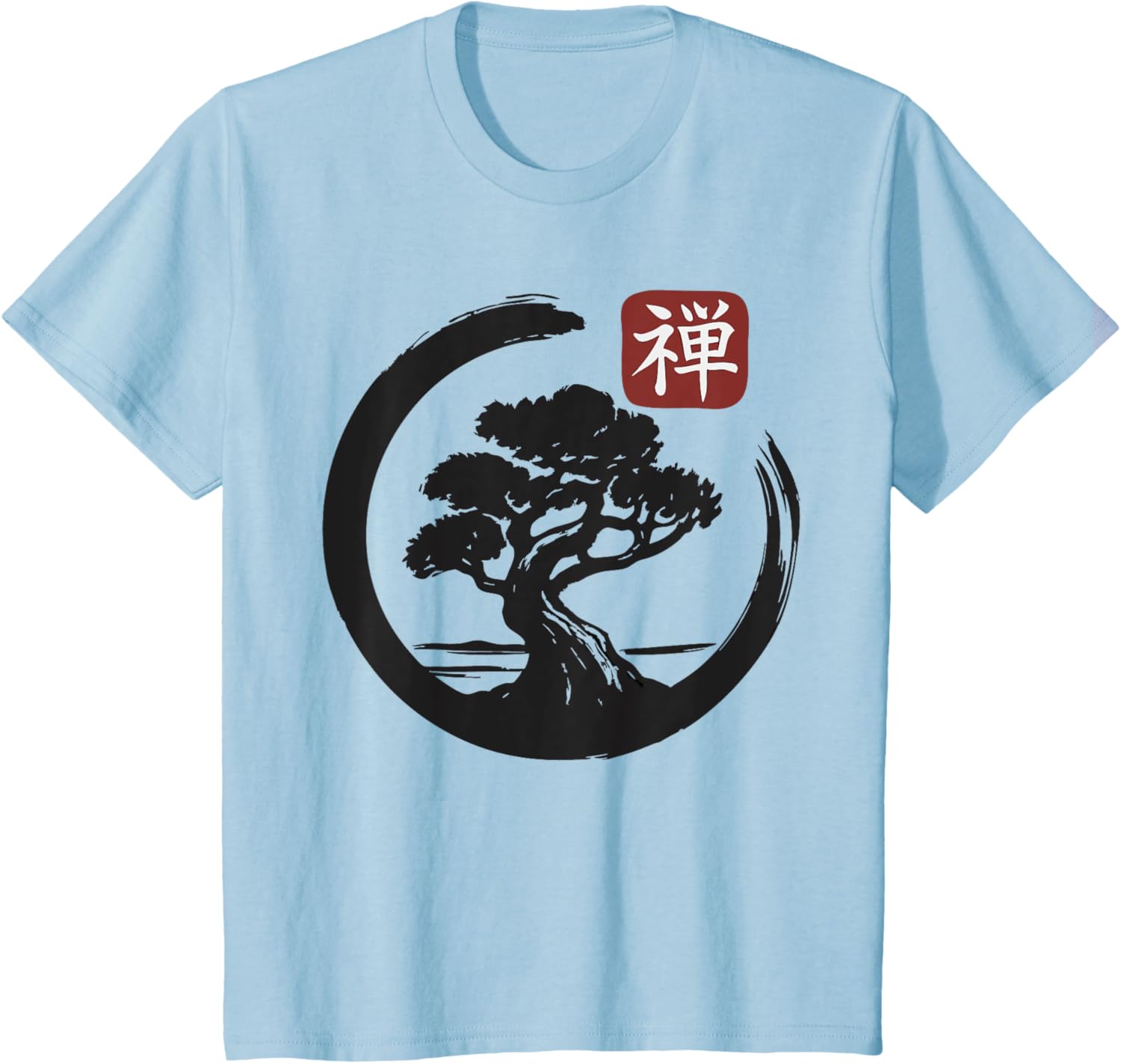 Bonsai Tree Zen Buddhist Enso Circle T-Shirt