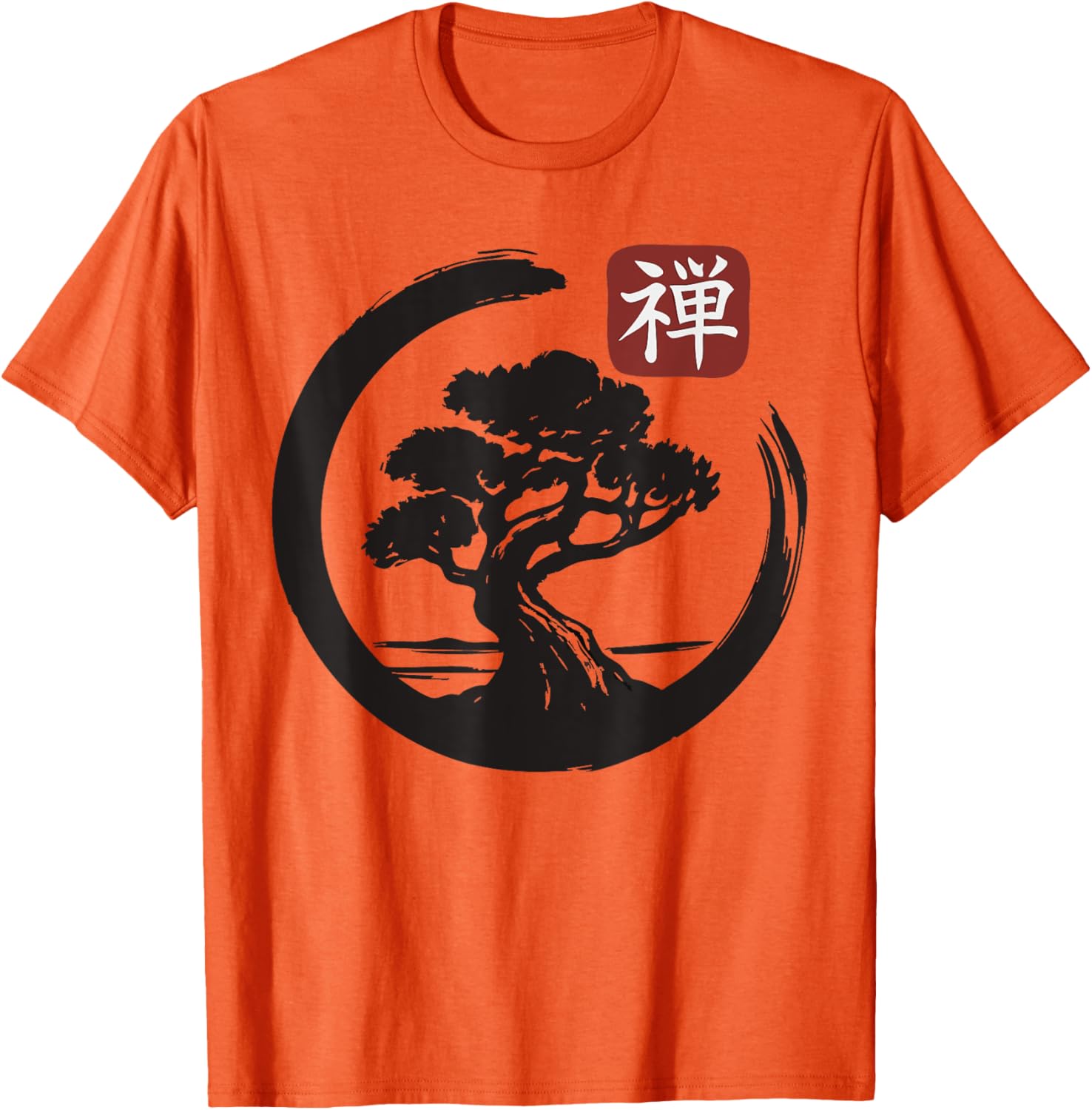 Bonsai Tree Zen Buddhist Enso Circle T-Shirt