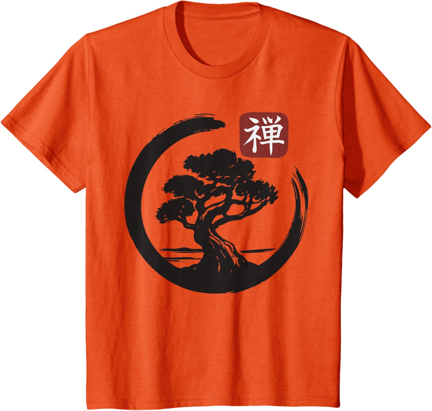 Bonsai Tree Zen Buddhist Enso Circle T-Shirt
