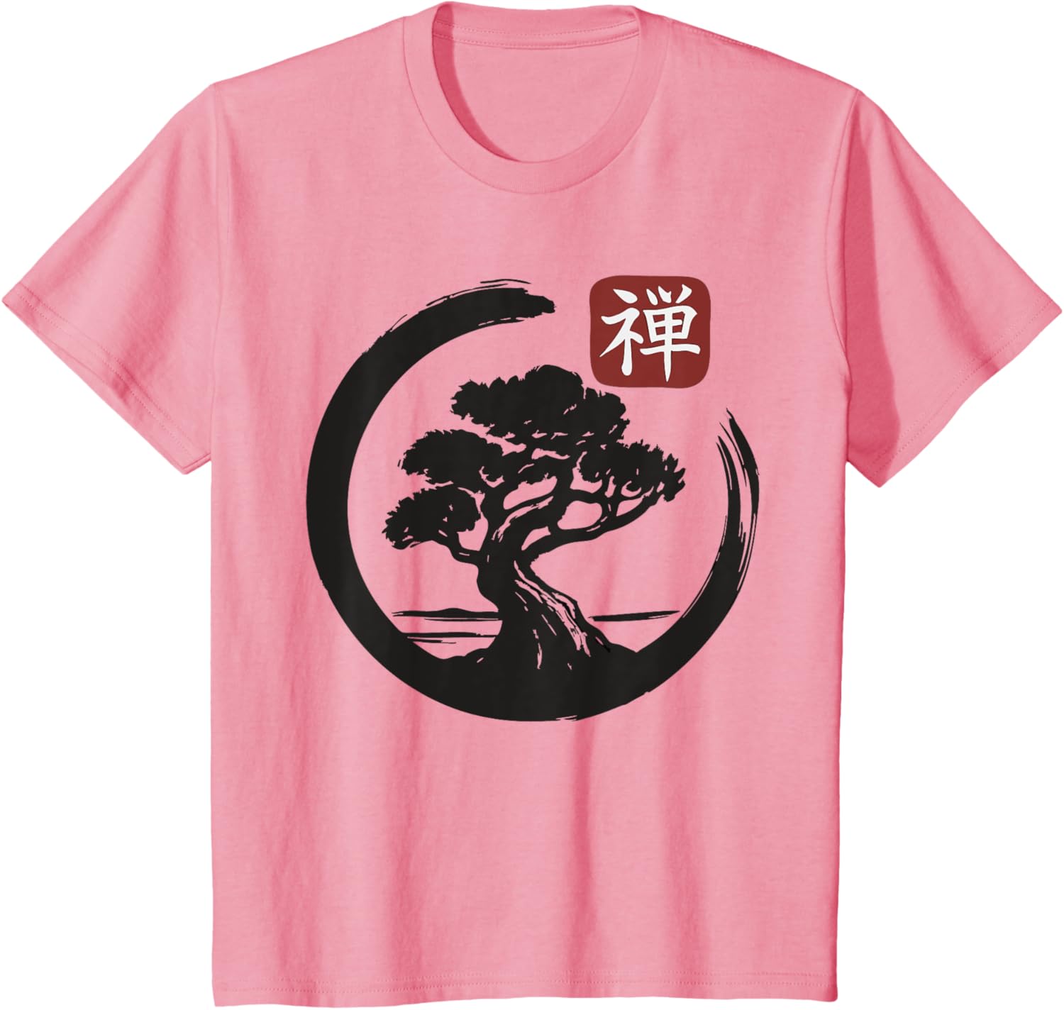 Bonsai Tree Zen Buddhist Enso Circle T-Shirt