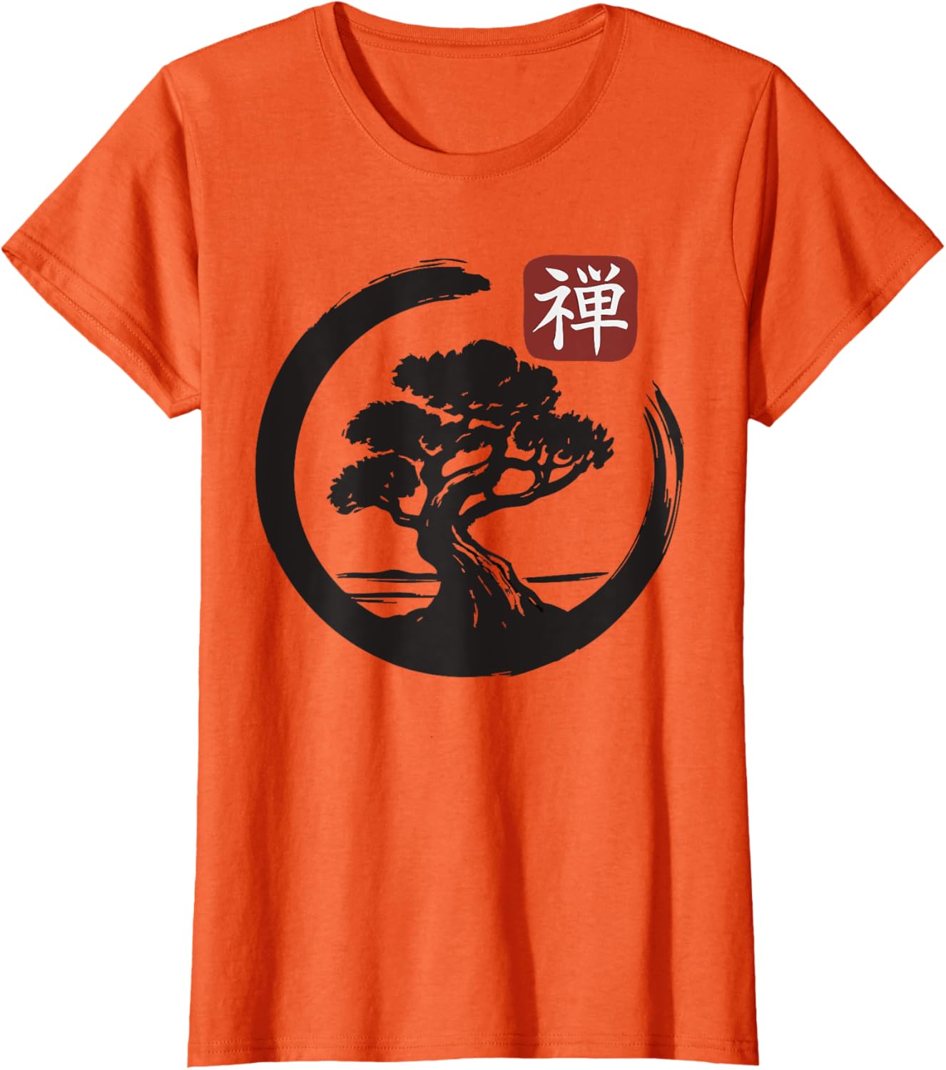 Bonsai Tree Zen Buddhist Enso Circle T-Shirt