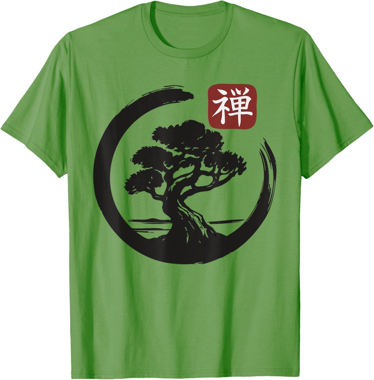 Bonsai Tree Zen Buddhist Enso Circle T-Shirt