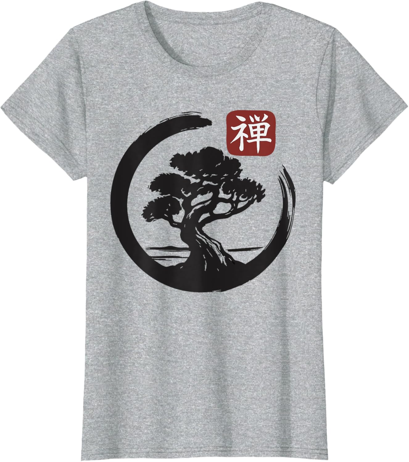 Bonsai Tree Zen Buddhist Enso Circle T-Shirt